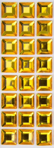 Glitzersteine gold, 15 x 15 x 3 mm, selbstklebend